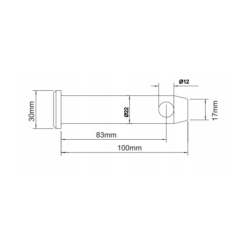 Pin connecting the attachment with the lower hook mf morg