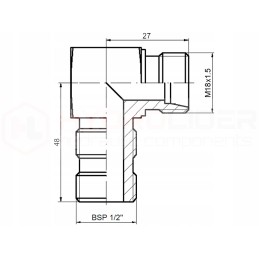 Ed pbbk 1 2 m18x1 5 inch angle connection