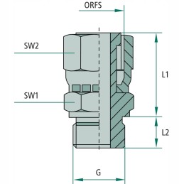 Hydraulic connector adapter 13 16 orfs x 3 8 bsp