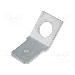 5 pcs x TE Connectivity - 60465-2 - Terminal: flat, 6.35mm, 0.8mm, male, Ø: 4.3mm, angled 45°