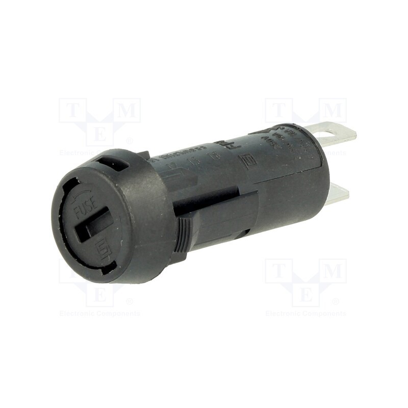 1 pcs x SCHURTER - 3101.003 - Fuse holder, cylindrical fuses, 5x20mm, 10A, on panel, black, FPG3