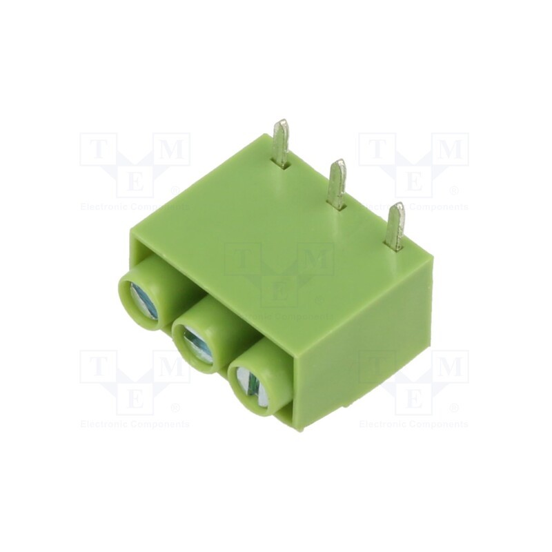 5 pcs x XINYA - XY167R-3P 5.0MM GREEN - PCB terminal block, straight, 5mm, ways: 3, on PCBs, terminal
