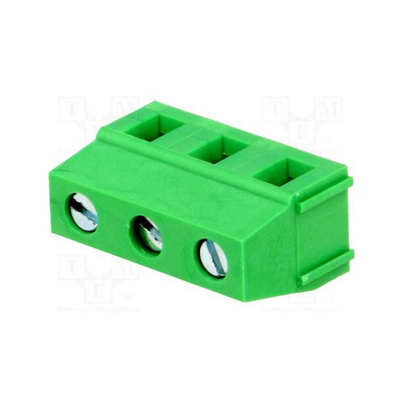 5 pcs x ADAM TECH - EBAG-03-M - PCB terminal block, angled 90°, 7.5mm, ways: 3, on PCBs, 2.5mm2