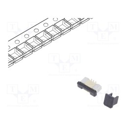 5 pcs x CONNFLY - DS1020-08-6VBT11-R - Connector: FFC/FPC, vertical, PIN: 6, ZIF, SMT, 500mA, tinned, 30mΩ