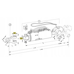 Upper link, hydraulic hook with ball, category 4HD, OE