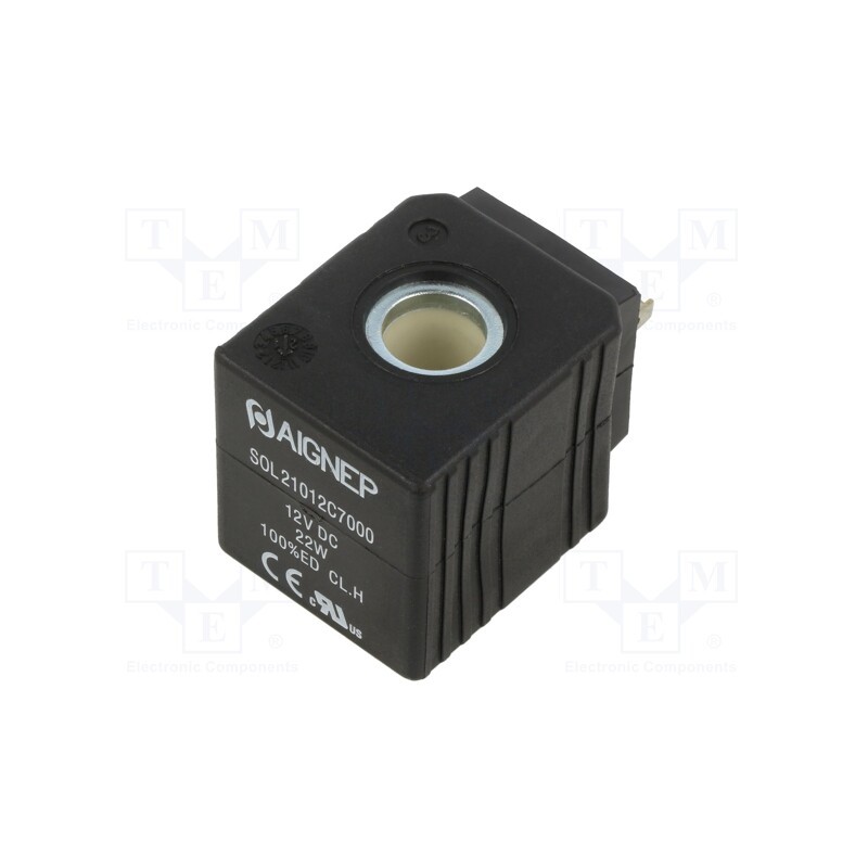 1 pcs x PNEUMAT-FLSOL21012C7000 - Coil for solenoid valve, IP65, 12VDC, 22W, 13mm