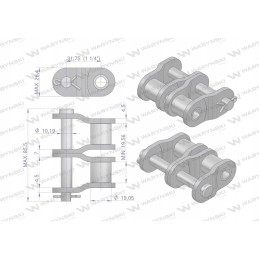 Chain link, straight plate, p20b 2 r2 1 1 4