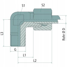 Angle connector, screw-in elbow m10x1 bekamax