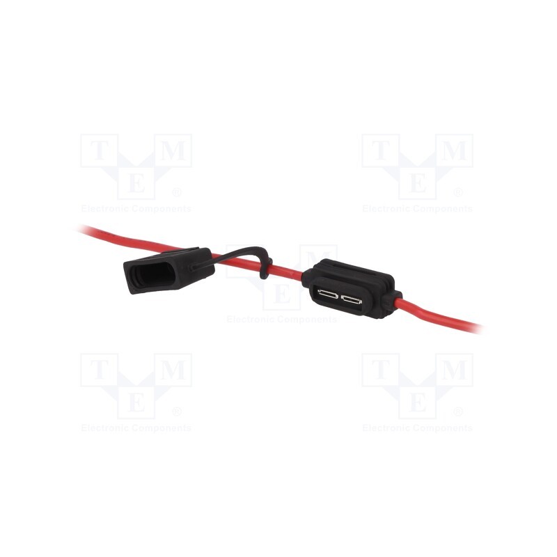 1 pcs x LITTELFUSE - 277.6306.0001 - Fuse holder, 19mm, 20A, on cable, Leads: lead x2, 32V