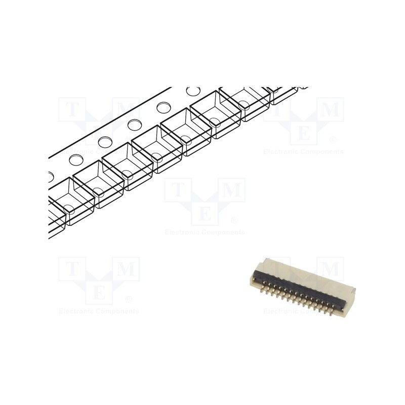 5 pcs x Global Connector Technology (GCT) - FFC2B28-14-G - Connector: FFC/FPC, horizontal, PIN: 14, ZIF, SMT, 30V, 0.4A, H: 1mm