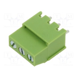 5 pcs x XINYA - XY129VB-3P 5.0MM GREEN - PCB terminal block, angled 90°, 5mm, ways: 3, on PCBs, terminal