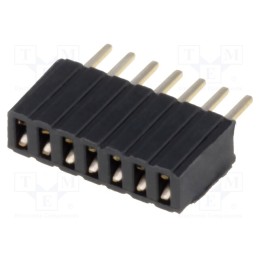5 pcs x CONNFLY - DS1065-07-1*7S8BV - Socket, pin strips, female, PIN: 7, straight, 1.27mm, THT, 1x7