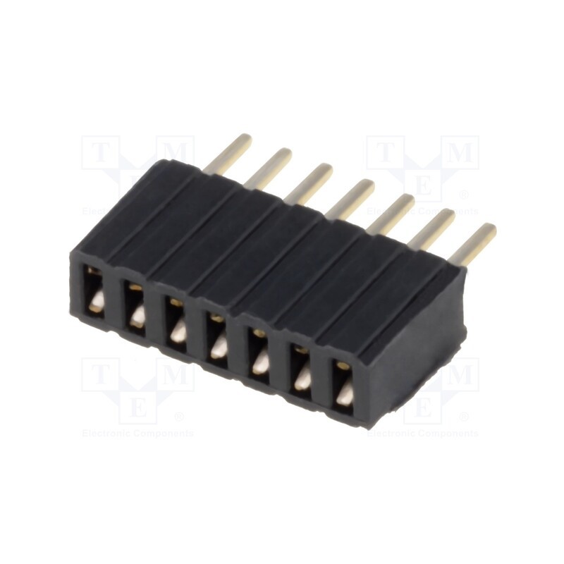 5 pcs x CONNFLY - DS1065-07-1*7S8BV - Socket, pin strips, female, PIN: 7, straight, 1.27mm, THT, 1x7