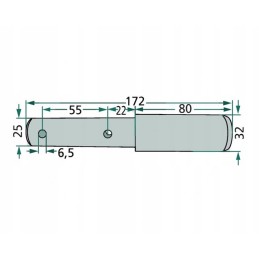 Upper connector pin 172mm fi 25mm fi 32mm