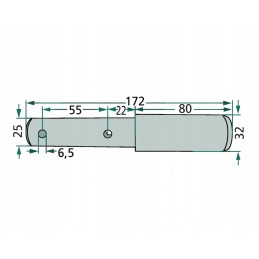 Upper connector pin 172mm fi 25mm fi 32mm