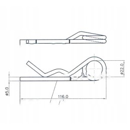 Galvanized cotter pin b fi 5 mm, length 120 mm c