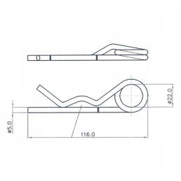 Galvanized cotter pin b fi 5 mm, length 120 mm c