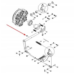 Tb604 212 3b clutch pedal shaft