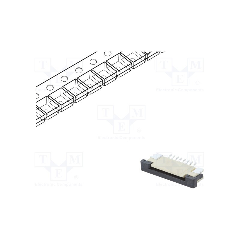 5 pcs x CONNFLY - DS1020-07-8VBT1A-R - Connector: FFC/FPC, horizontal, PIN: 8, ZIF, SMT, tinned, 30mΩ, 1mm