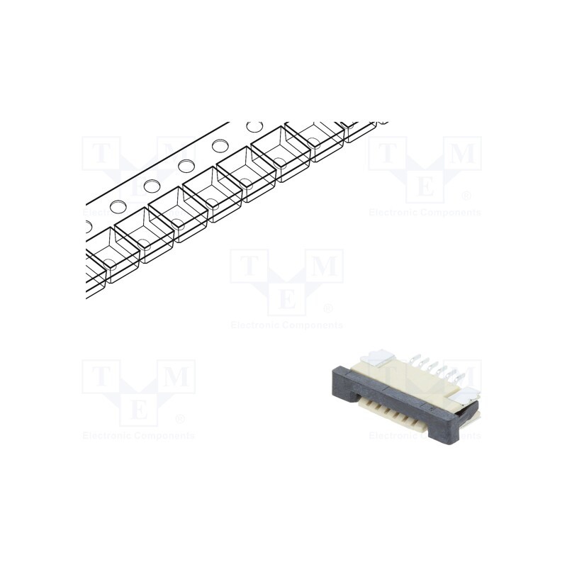 5 pcs x CONNFLY - DS1020-07-6VBT1B-R - Connector: FFC/FPC, horizontal, PIN: 6, ZIF, SMT, tinned, 30mΩ, 1mm