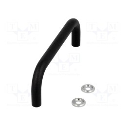 1 pcs x ELESA+GANTER - GN 425-8-120-SW - Handle, steel, black, H: 35mm, Mounting: M4 screw, Ø: 8mm, Thread: M4