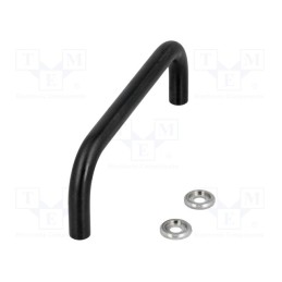 1 pcs x ELESA+GANTER - GN 425-10-235-BT - Handle, oxidized steel, black, H: 43mm, Mounting: M5 screw, Ø: 10mm