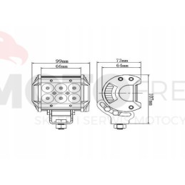 Halogen spot work lamp 6LED 18W 1800lm 4x4