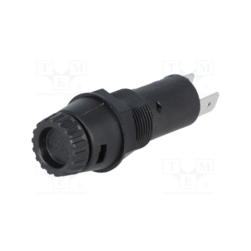 1 pcs x SCHURTER - 3101.0215 - Fuse holder, cylindrical fuses, 5x20mm, 10A, on panel, black, FPG1