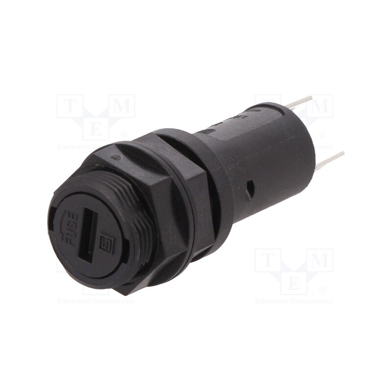 1 pcs x SCHURTER - 3101.012 - Fuse holder, cylindrical fuses, 5x20mm, 10A, on panel, black, FPG2