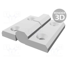 1 pcs x ELESA+GANTER - CFMY.60 SH-6-D - Hinge, Width: 60mm, technopolymer PA, H: 60mm, right, Ø: 6mm