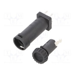 1 pcs x SCHURTER - 3101.0045 - Fuse holder, cylindrical fuses, THT, 5x20mm, -40÷85°C, 10A, black