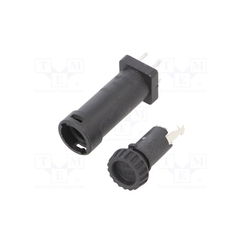 1 pcs x SCHURTER - 3101.0045 - Fuse holder, cylindrical fuses, THT, 5x20mm, -40÷85°C, 10A, black