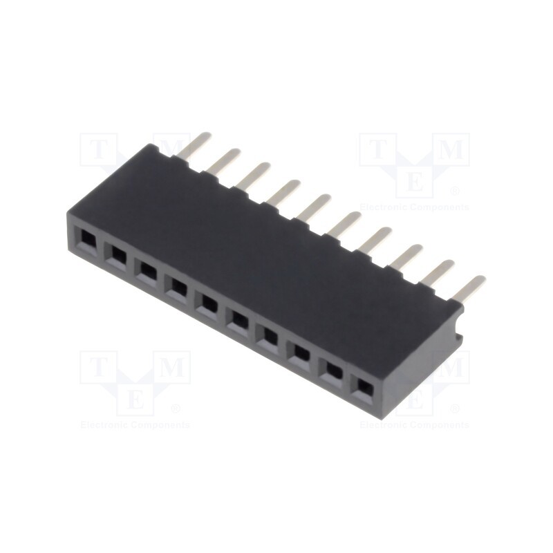 5 pcs x CONNFLY - DS1065-01-1*10S8BV - Socket, pin strips, female, PIN: 10, straight, 1.27mm, THT, 1x10