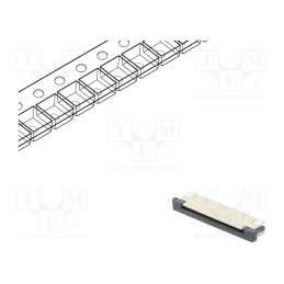 5 pcs x CONNFLY - DS1020-07-14VBT1B-R - Connector: FFC/FPC, horizontal, PIN: 14, ZIF, SMT, tinned, 30mΩ, 1mm