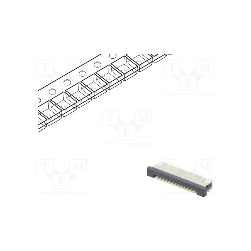 5 pcs x CONNFLY - DS1020-07-12VBT1A-R - Connector: FFC/FPC, horizontal, PIN: 12, ZIF, SMT, tinned, 30mΩ, 1mm