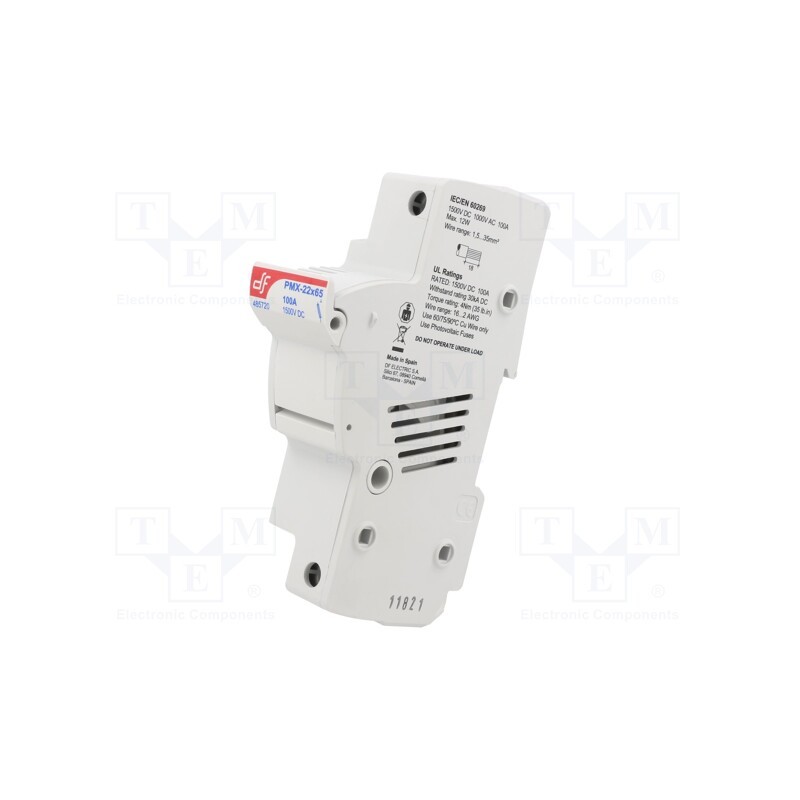 1 pcs x DF ELECTRIC - 485720 - Fuse holder, cylindrical fuses, 22x65mm, for DIN rail mounting