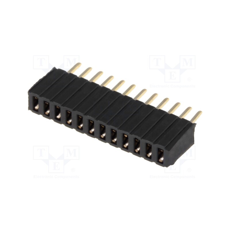 5 pcs x CONNFLY - DS1065-07-1*12S8BV - Socket, pin strips, female, PIN: 12, straight, 1.27mm, THT, 1x12