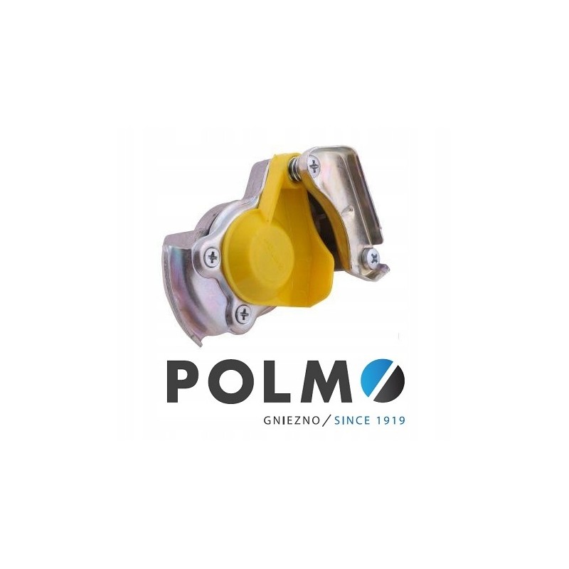 Double-circuit connector with valve, yellow 16x1 5 polmo