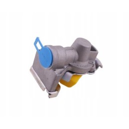 Double-circuit connector with valve, yellow 16x1 5 polmo