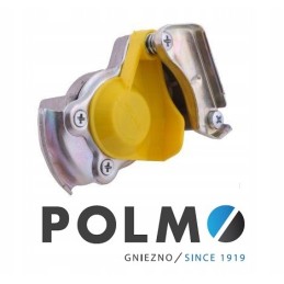 Double-circuit connector with valve, yellow 22x1 5 polmo