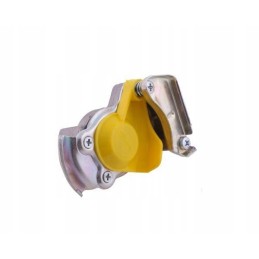 Double-circuit connector with valve, yellow 22x1 5 polmo