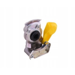 Double-circuit connector with valve, yellow 22x1 5 polmo