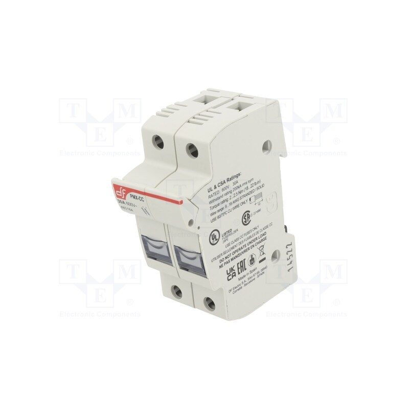 1 pcs x DF ELECTRIC - 485184 - Fuse holder, cylindrical fuses, for DIN rail mounting, 30A, IP20