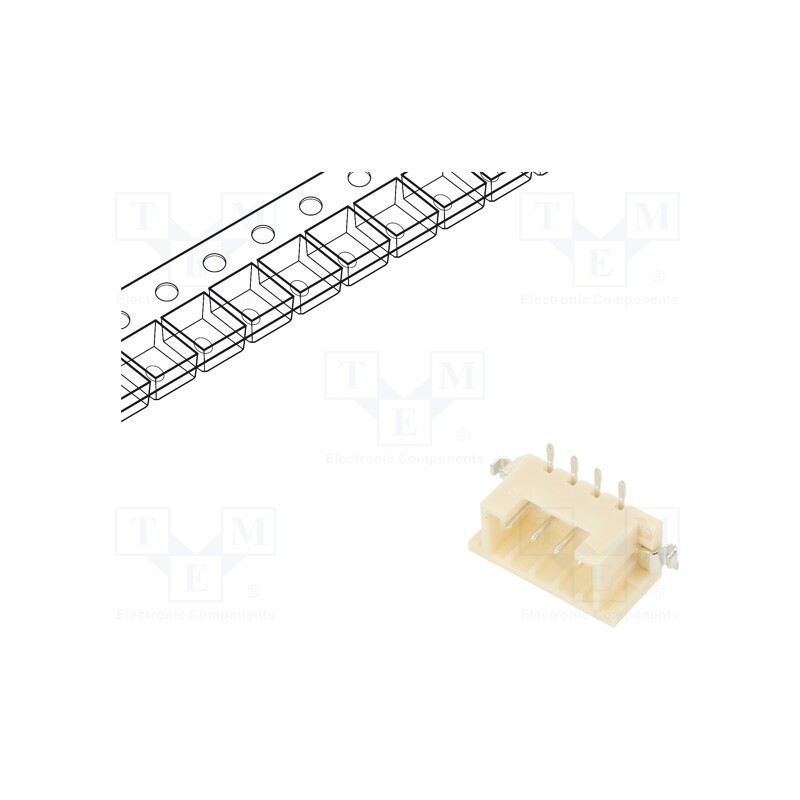 5 pcs x HIROSE - DF3EA-4P-2V(21) - Socket, wire-wire/PCB, male, DF3, 2mm, PIN: 4, SMT, on PCBs, tinned