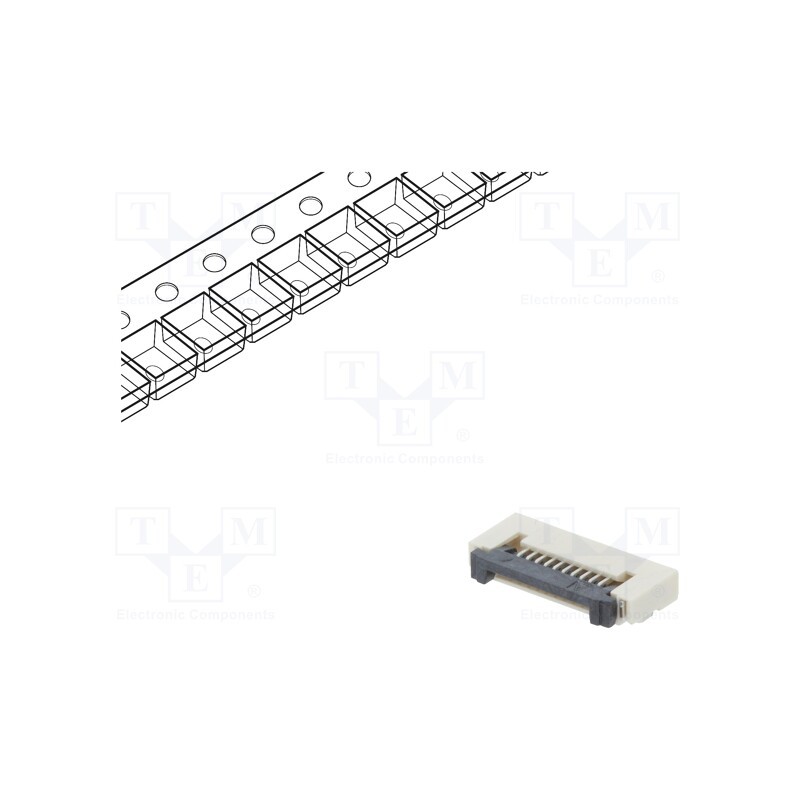 5 pcs x CONNFLY - DS1020-12-10VBT1A-R - Connector: FFC/FPC, horizontal, PIN: 10, ZIF, SMT, 500mA, tinned