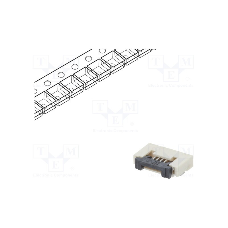 5 pcs x CONNFLY - DS1020-12-4VBT1A-R - Connector: FFC/FPC, horizontal, PIN: 4, ZIF, SMT, 500mA, tinned, 30mΩ