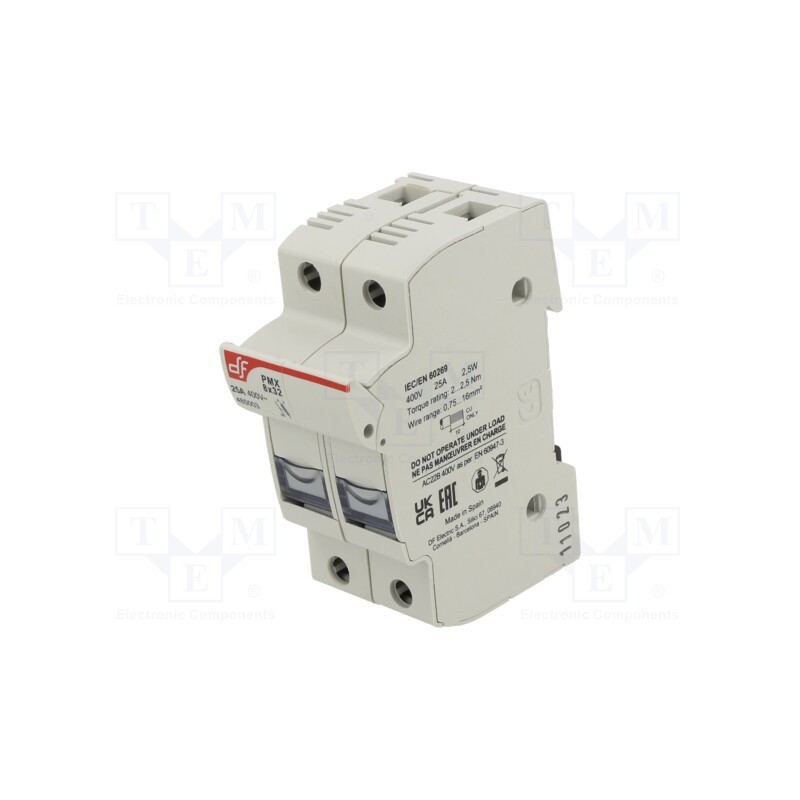 1 pcs x DF ELECTRIC - 485003 - Fuse holder, cylindrical fuses, 8x32mm, for DIN rail mounting