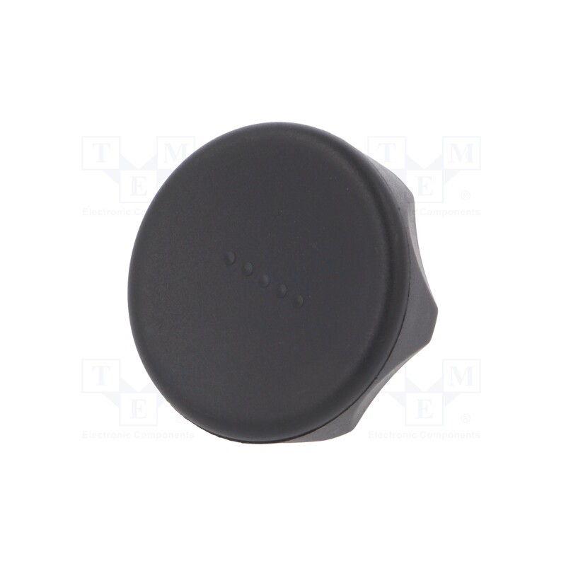 1 pcs x ELESA+GANTER - 222221-C1 - Knob, Ø: 45mm, Ext.thread: M8, 20mm, technopolymer PA, Cap: black