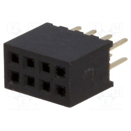 5 pcs x CONNFLY - DS1065-03-2*4S8BV - Socket, pin strips, female, PIN: 8, straight, 1.27mm, THT, 2x4, 1A
