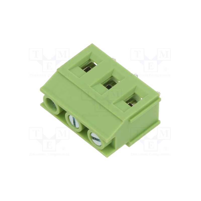5 pcs x XINYA - XY129VB-3P 7.5MM GREEN - PCB terminal block, angled 90°, 7.5mm, ways: 3, on PCBs, terminal